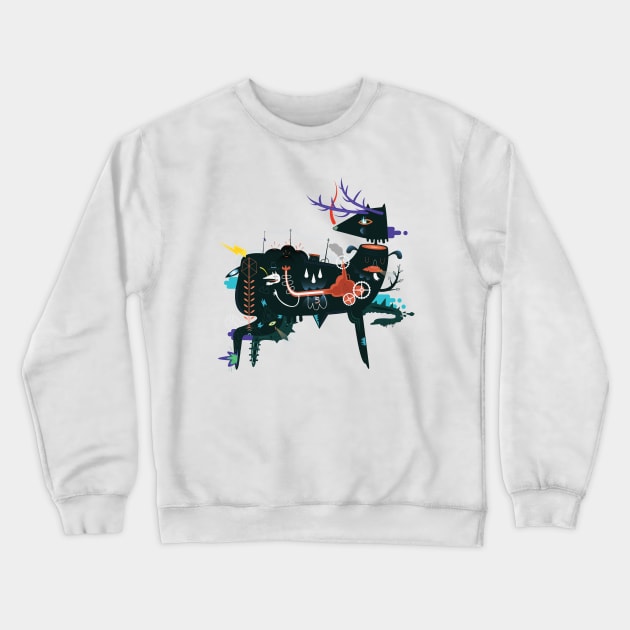 Go Go Deer Crewneck Sweatshirt by Galekto